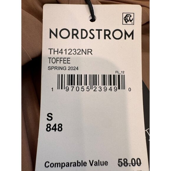 New Tahari Womens Size S/P Pleated Maxi Skirt Tan Elastic Waist *Snag* - Picture 9 of 11